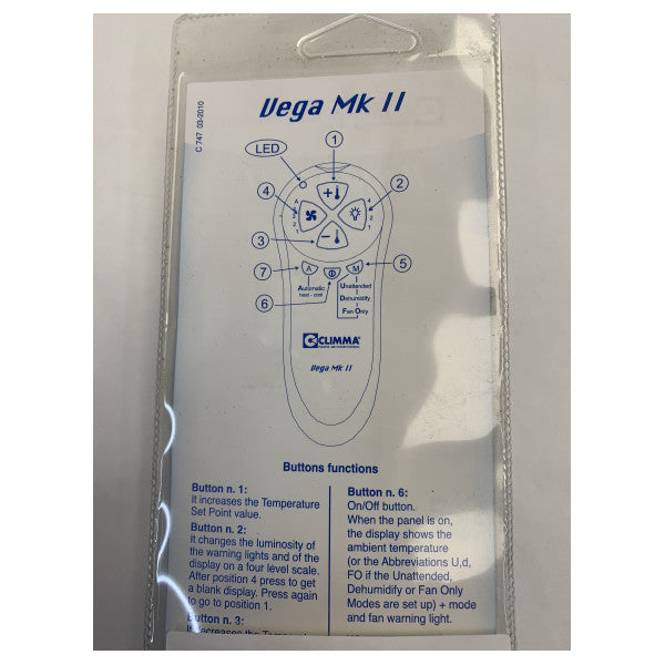 Veco Vega MK2 Aircon Remote Controller Unit - MTELE 