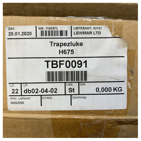 Lewmar trapezno okno palube - pristupna rupa bijela - 30262200 