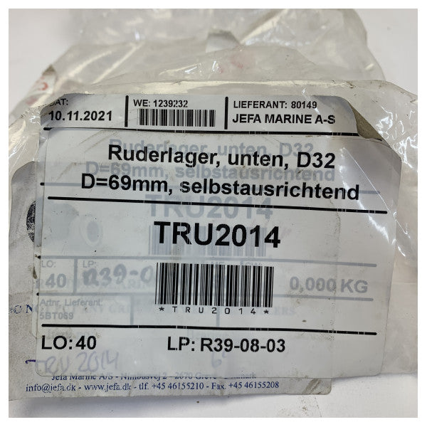 Jefa 69 mm Nedre Rorleje Selvjusterende - 5BT069 