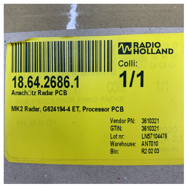 Raytheon Anschutz MK2 PCB procesora radara - 3610321 