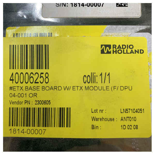 Danelec Baseplate Processor with ETX Module for DPU 04-001 - 2300605-40 