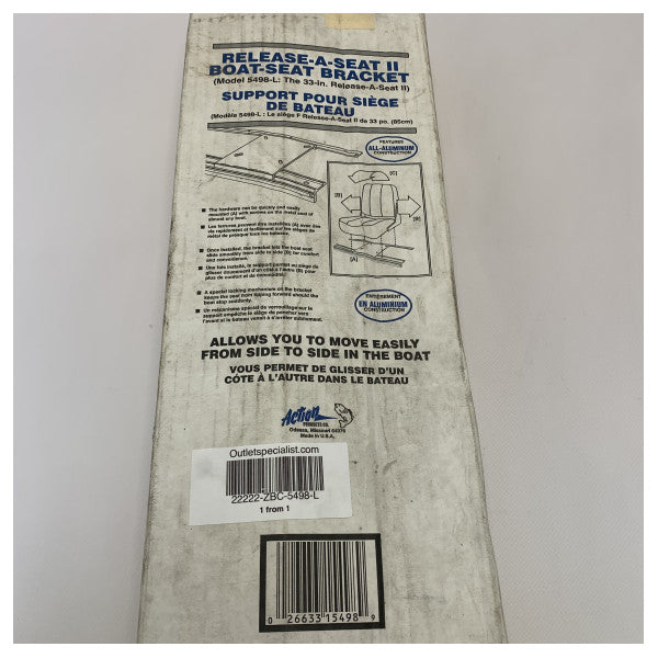 Support de montage pour rail coulissant de siège de bateau - Aluminium durable, résistant aux intempéries, installation facile