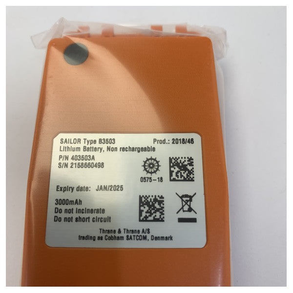 Batterie au lithium fer Sailor 403503A ATEX Marine Radio 