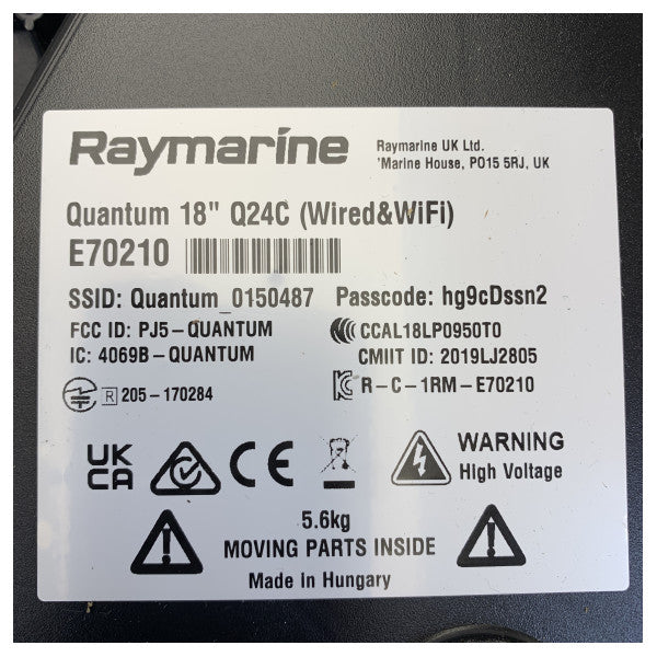 Raymarine Quantum Q24C Langaton CHIRP Radar E70210 