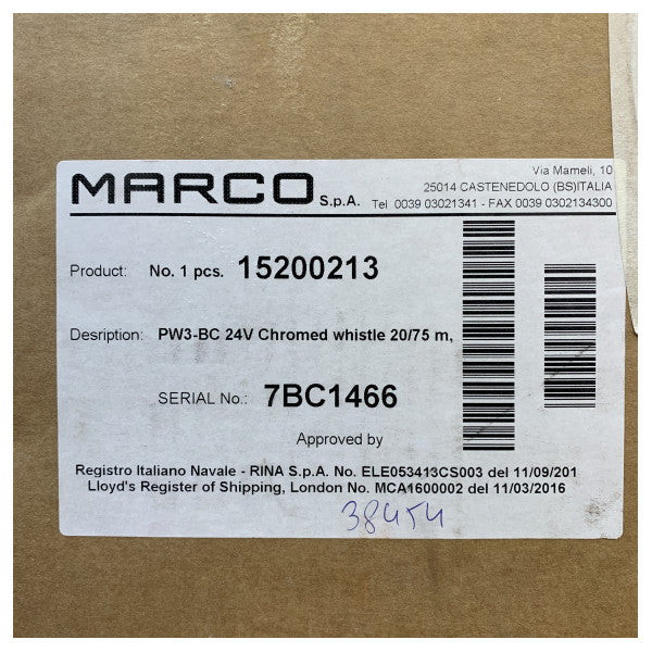 Marco PW3-BC Klaxon Chrome 24V 20/75M 