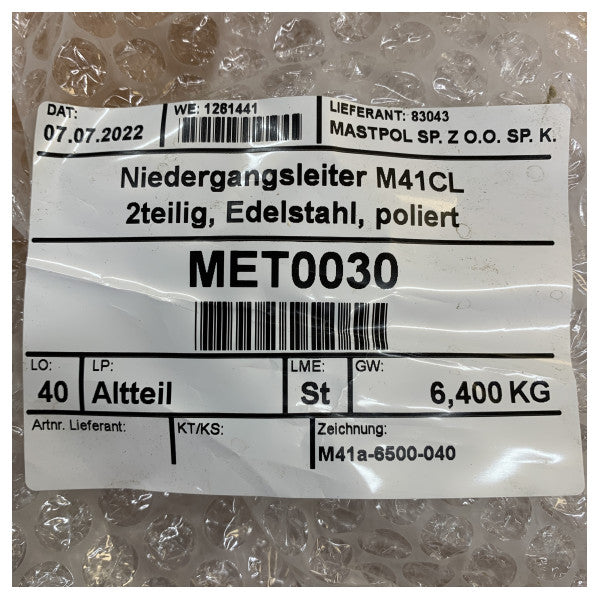 Moody Companionway Hatch Ladder Inox 4-Passi - MET0030 