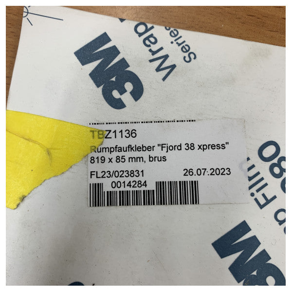 Fjord 38 Xpress Skrov Dekal Klistermärke Silver - TBZ1136 