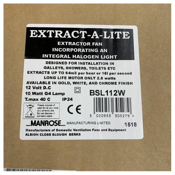 Osculati BSL112W 12V Витяжний вентилятор з освітленням - 13.580.12 