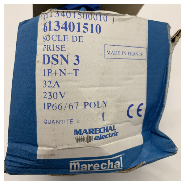 Prise de courant de quai en polycarbonate étanche 32A 230V IP66/IP67 pour bateaux et yachts