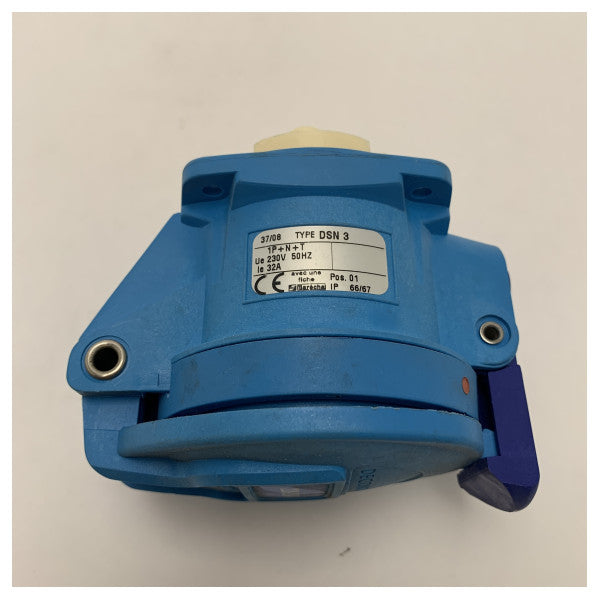 Prise de courant de quai en polycarbonate étanche 32A 230V IP66/IP67 pour bateaux et yachts