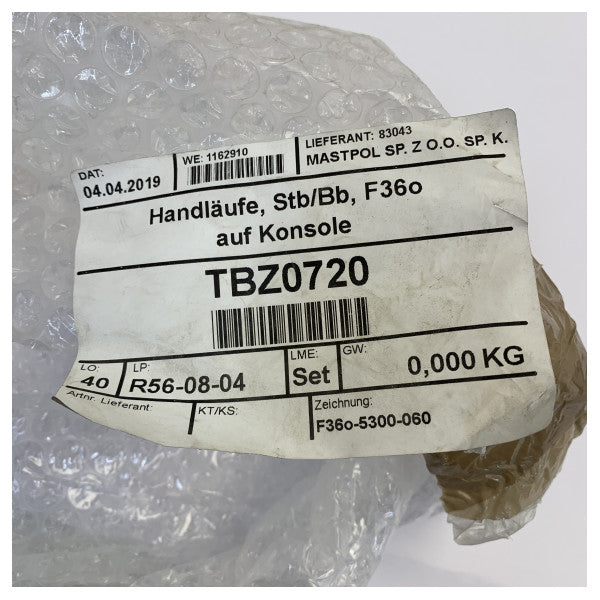 Barandilla de consola de acero inoxidable Fjord 360 lado de babor y estribor - F360-5300-060 