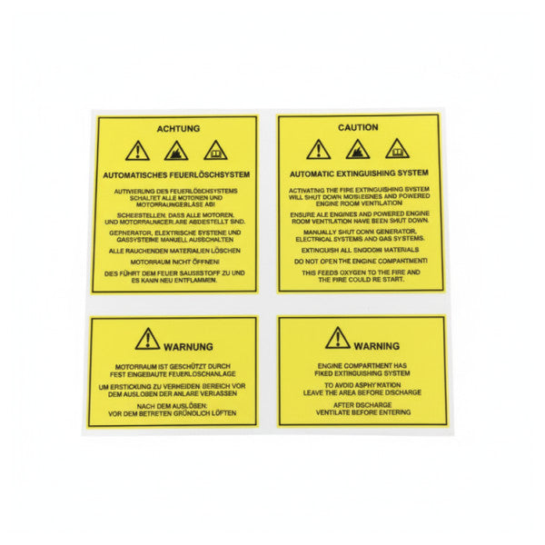 Avery Dennison Hanse Yachts brandslukningssystem sikkerhedssticker 