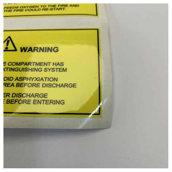 Avery Dennison Hanse Yachts brandslukningssystem sikkerhedssticker 
