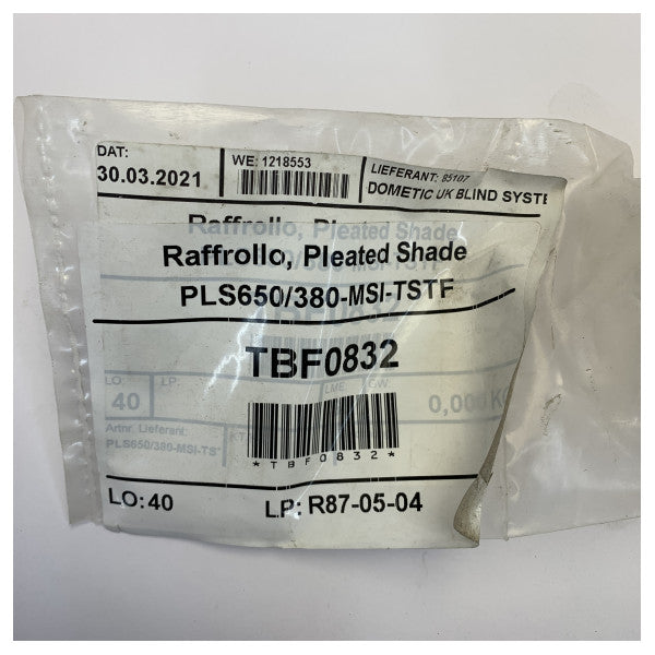 Dometic Estore Plissada PLS650/380-MSI-TSTF para Iate e Barco TBF0832 