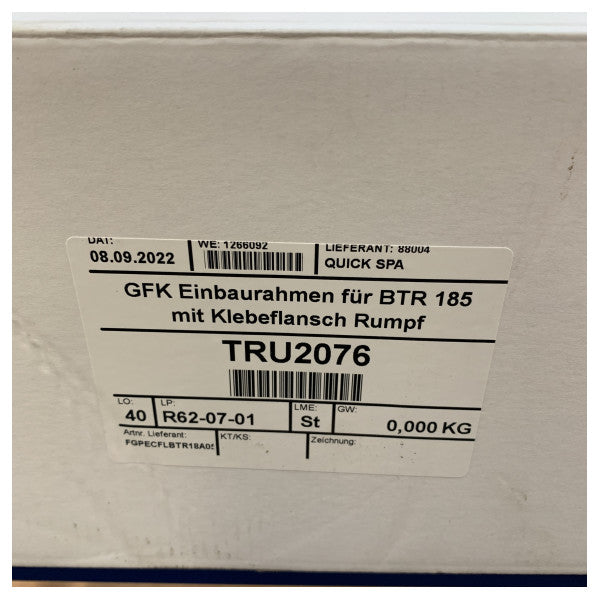 Γρήγορο GRP Build-In πλαίσιο για BTR 185 Bowthrusters - FGPECFLBTR18A05 