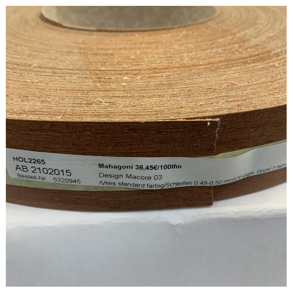 Macore 03 Veneer Edgebanding 45mm Self-Adhesive Lacquered - 130376 
