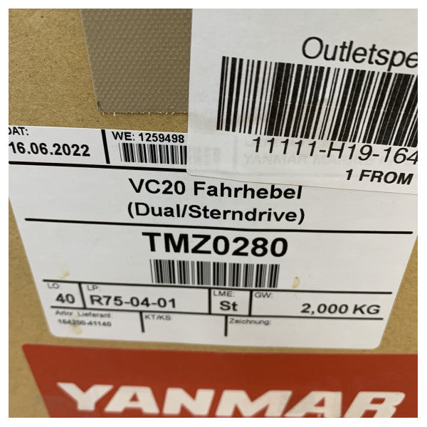 Yanmar VC20 Dual Engine with Sterndrive Controller Handle - 164200-411