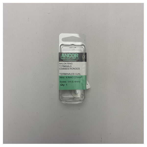 Морски клас найлонов пръстен терминал 1/4 инча болт кабелна обувка за AWG #4 водоустойчив устойчив на корозия