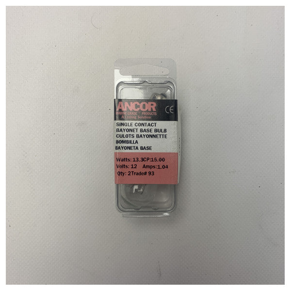 Ampoule à baïonnette Ancor qualité marine 1,04A 12V 13,3W