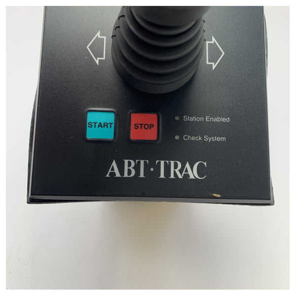 The ABT-Trac proportional hydraulic bowthruster joystick control - 26574 is a device used for controlling the bowthruster on a boat or ship. It utilizes hydraulic technology and a joystick for precise and proportional control of the bowthruster's movement