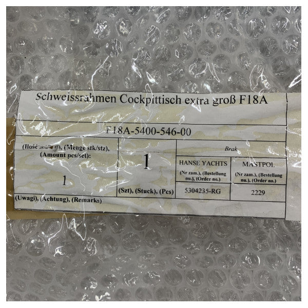 Hanse Yachts Tabella tal-Kokpit Struttura tal-Ħadid Inossidabbli - MET1515 