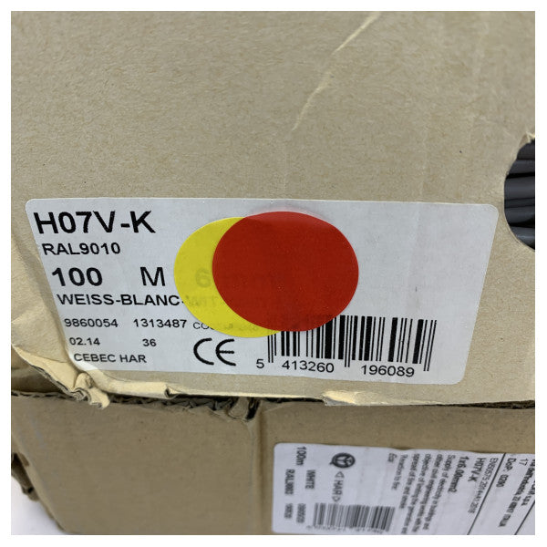 EUPEN CABLE H07V-K 115m 6mm² Flexible Single-Core Wire White 