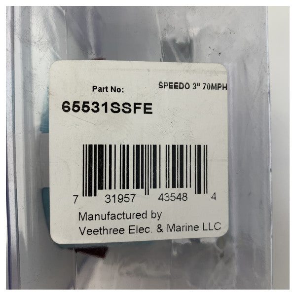 3-инчов индикатор за скорост Veethree LOG 70 MPH - 65531SSFE