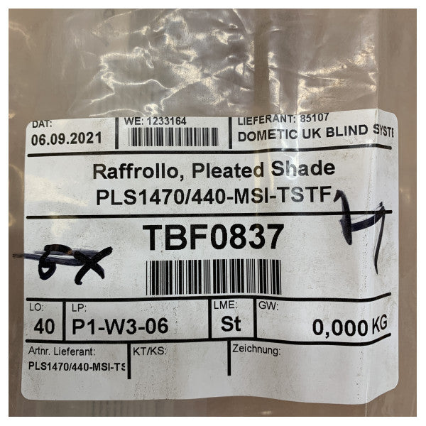 Dometic Рафролло Плісироване затемнення PLS1470/440-MSI-TSTF Ролет 1470 x 440 мм 