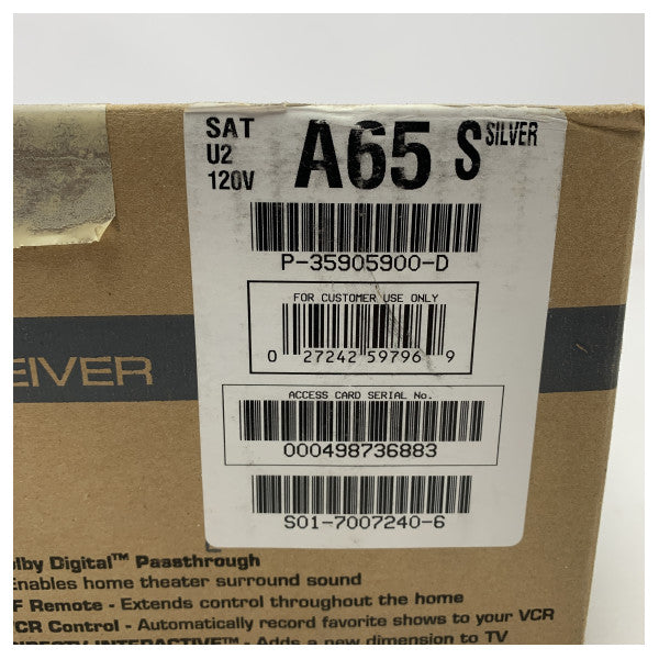 Récepteur satellite numérique Sony SAT-A65 - Récepteur TV satellite marin compact et fiable avec Dolby Digital Passthrough