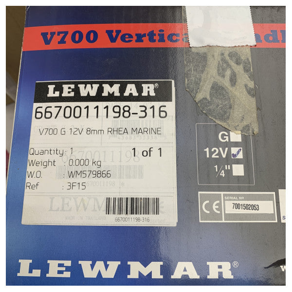 Lewmar 6670011198-316 - V700 G 12V 8mm lodret ankerspil