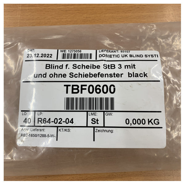 Dometic PB2 Плісировані штори для човна в салоні праворуч ззаду - 1650 x 1288 мм 