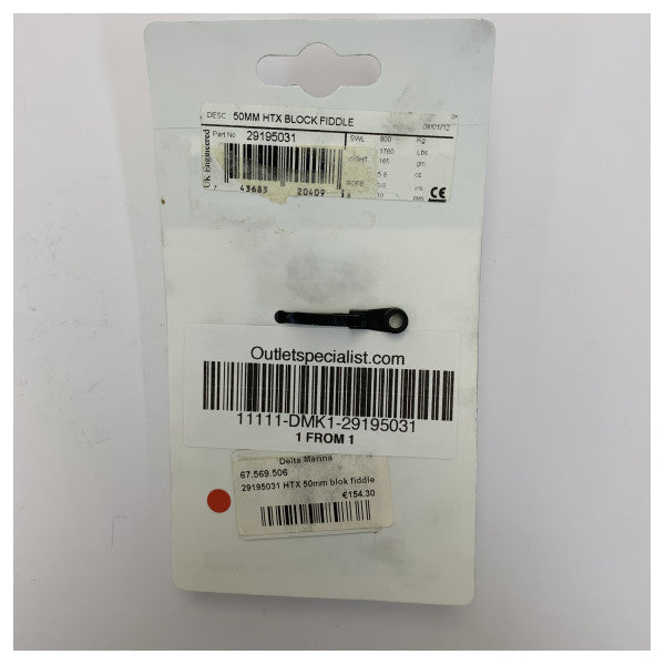 Lewmar 29195031 Blocco Fiddle Synchro HTX Nero - 8 mm 