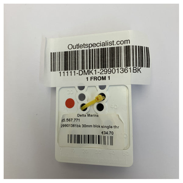 Lewmar 29901361BK Single THR Tru-Hull Deck Guide Block 30 mm 