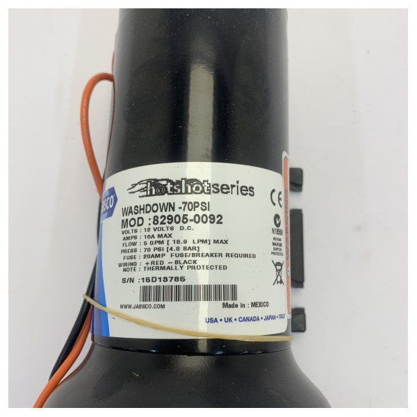 Jabsco 82905-0092 Hotshot Deckwashpump Kit 5.0 12V 18.9L/M