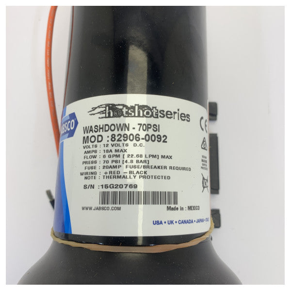 Jabsco 82906-0092 Hotshot Washdown Pump Kit 22L/m 12V