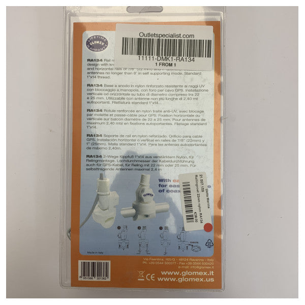 Soporte de antena marina Glomex RA134 ajustable 