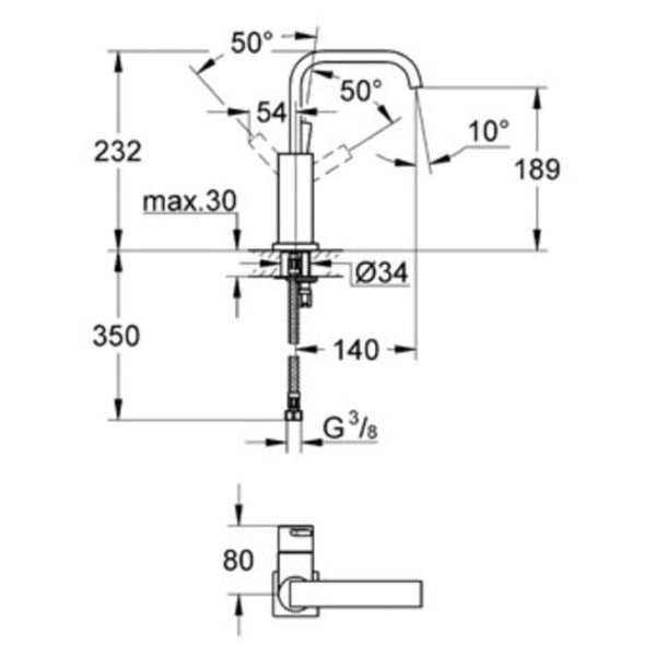 Grohe Allure Chrome Marine Mixer Robinet mono levier high output - 23076000