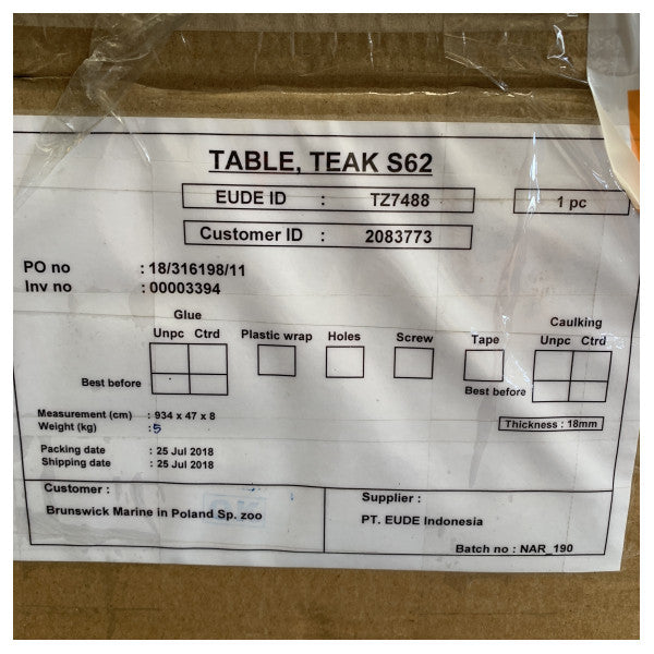 Uttern Teak Folding Marine Table for S62 � Durable Weather-Resistant Boat & Yacht Furniture