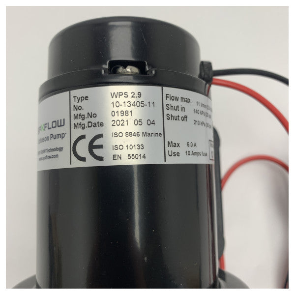 Pompa per acqua a pressione Johnson WPS 2.9 11L/min 12V con sensore - 10-13405-11 