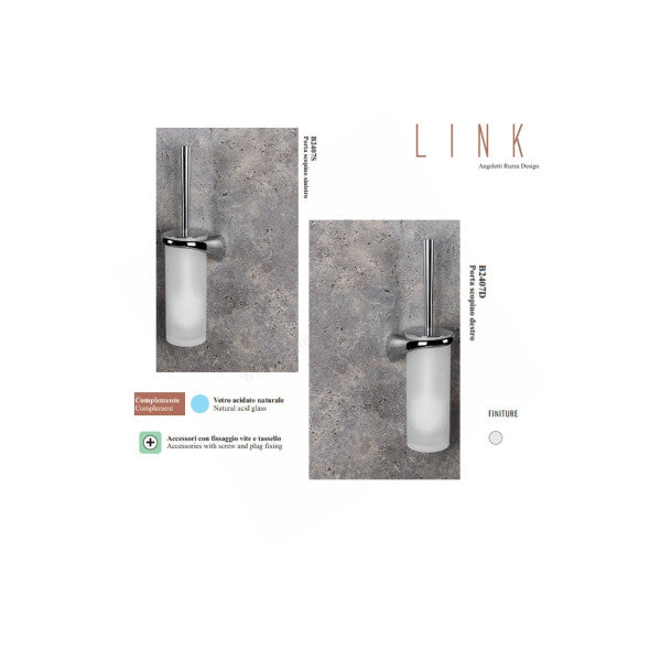 Suporte de escova de sanita cromado Colombo Marine B2407 SX � Acessório de barco durável e resistente à corrosão de Itália