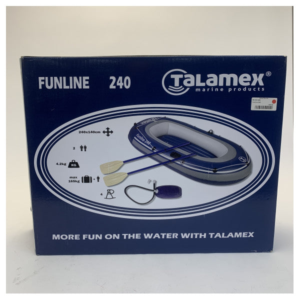 Talamex Funline 240 aufblasbares Boot Blau - Inklusive Paddel, Pumpe und Reparaturset 