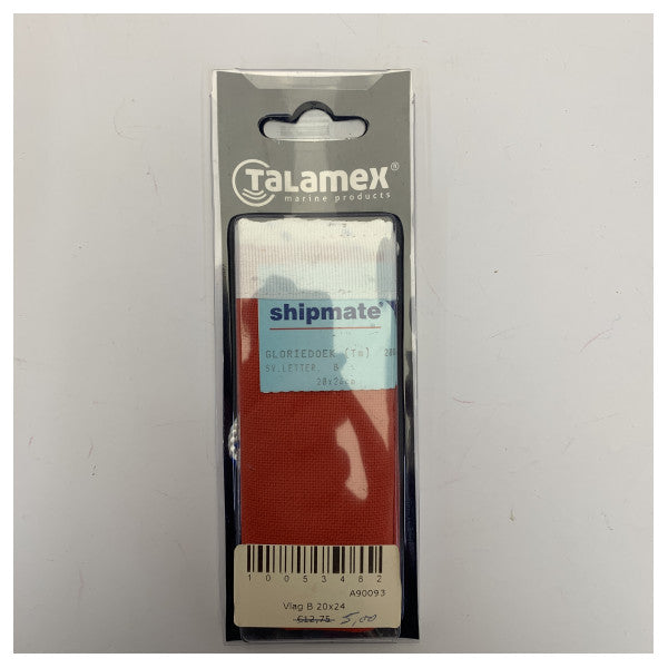 Talamex Signalflag B Rød 20x24cm Marine Sikkerhed Bådfag A90093 