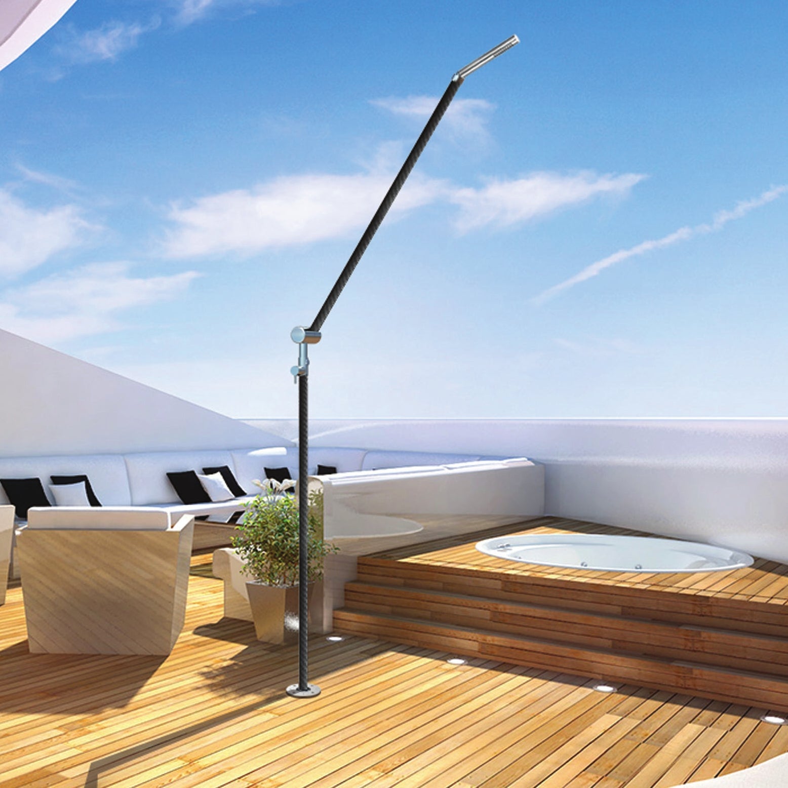 Składany prysznic pokładowy Elka seria 70 ze stali nierdzewnej