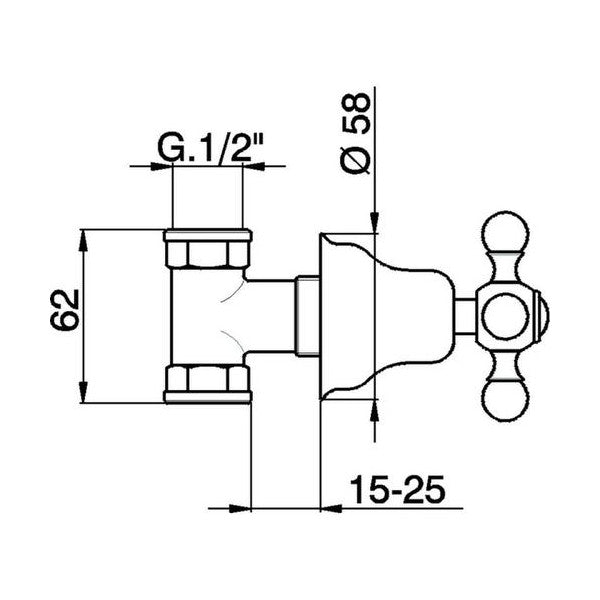 Cisal Arcana マリングレード真鍮製クロムメッキ水栓 1/2インチ - 耐腐食性タップ（航海用