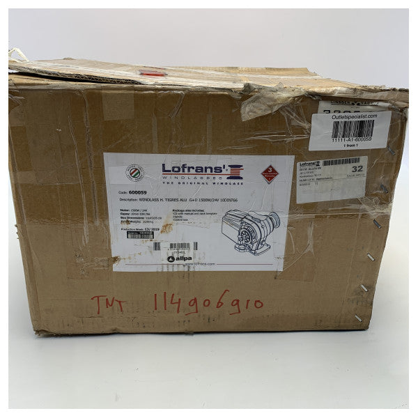 Used Lofrans TIGRES 1500W Electric Windlass 24V - 600059