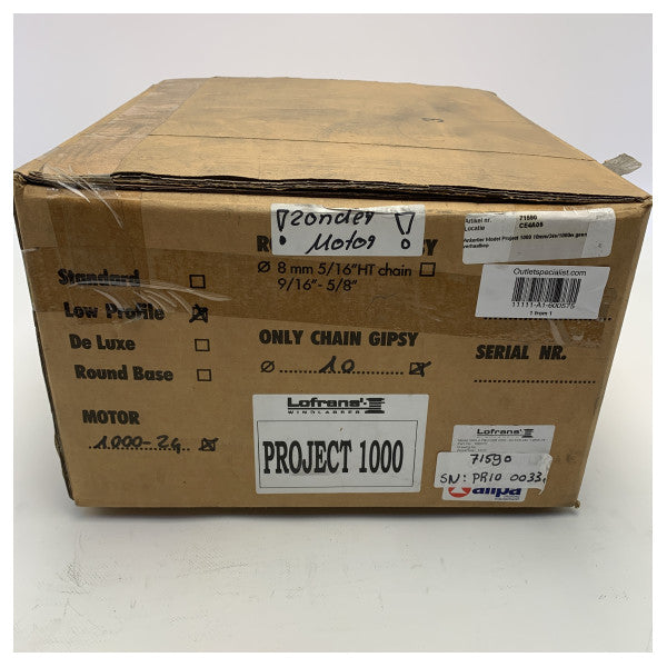 Lofrans Project 1000 x2 | 24V | Tobard électrique de 10 mm - treuil d'ancrage - 600575