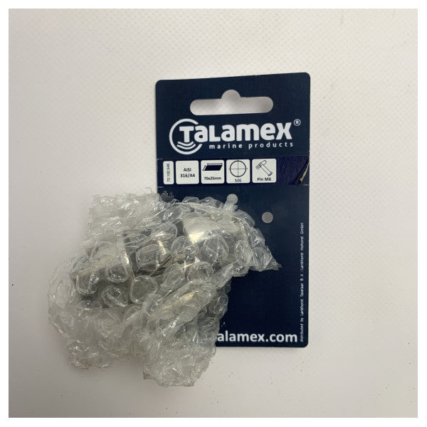 Ruostumattomasta teräksestä valmistettu meriliitin M6 - kestävä korroosionkestävä veneliitin 70x25mm