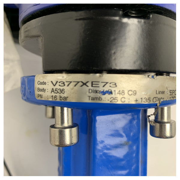 Висококачествена бътерфлай клапа DN125 за морски транспорт с EPDM облицовка и задвижващ механизъм Bernard Controls 230V