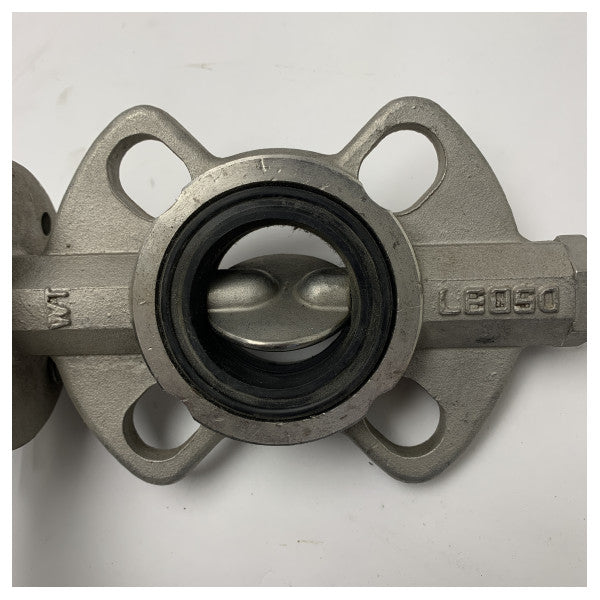 Пластинчастий поворотний клапан з нержавіючої сталі DN40 PN6 з важільною ручкою для морського та промислового застосування