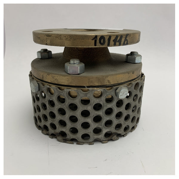 Válvula de pé de bronze e aço inoxidável DN50 de grau marinho com filtro resistente à corrosão para sistemas de bombas